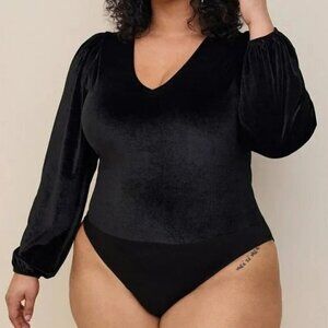 Torrid Elegant Black Long Sleeve Bodysuit